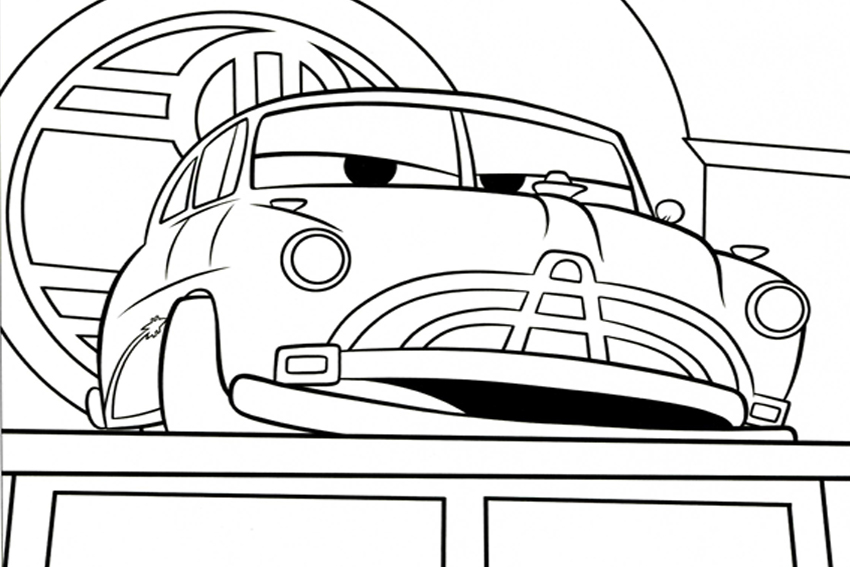 Coloring in cars coloring pages from the 2 Disney movies