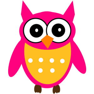 Pink Yellow Owl clip art - vector clip art online, royalty f ...