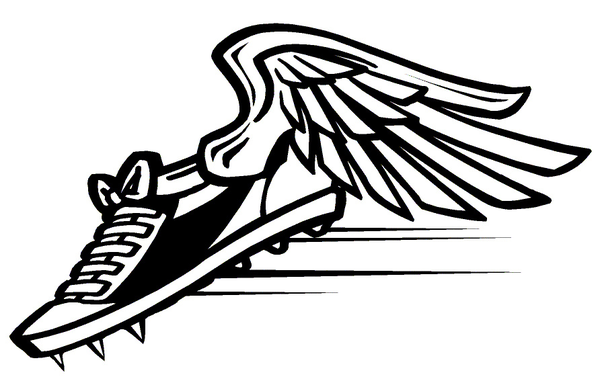 Track Spikes With Wings Clipart