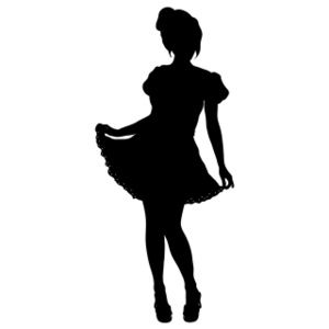 Silhouette country girl clipart