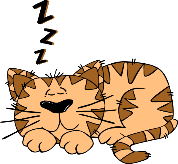 Cartoon Cat Sleeping Clip Art - vector clip art ...