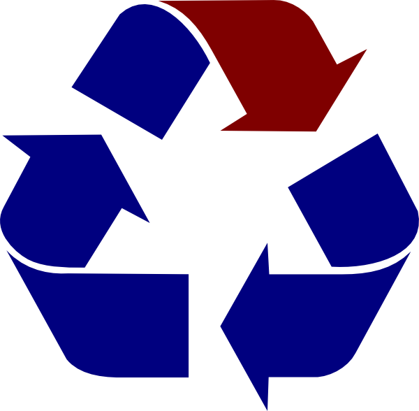 Blue And Red Recycling Sign Clip Art - vector clip ...