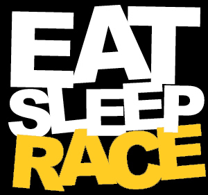 Logo Vinyl Decal | White/Gold - Eat Sleep Race