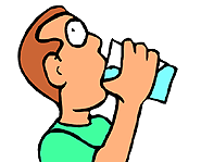 Person drinking water clipart