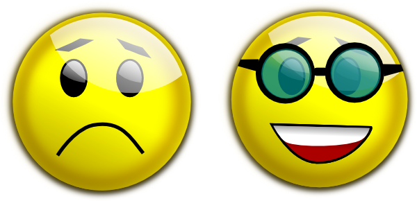 Clipart of happy and sad faces