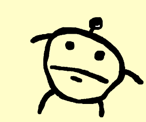 stickman with normal face as body (drawing by Savage Abortion)