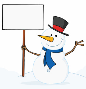 Free Snowman Clip Art Image - Snowman Holding a Blank Sign for ...