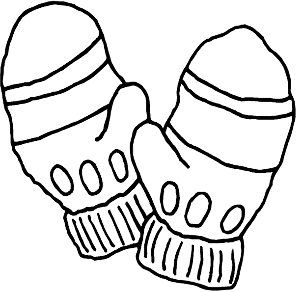 Black And White Mitten Clipart