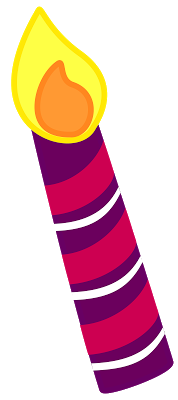 Clipart of single birthday candle without background
