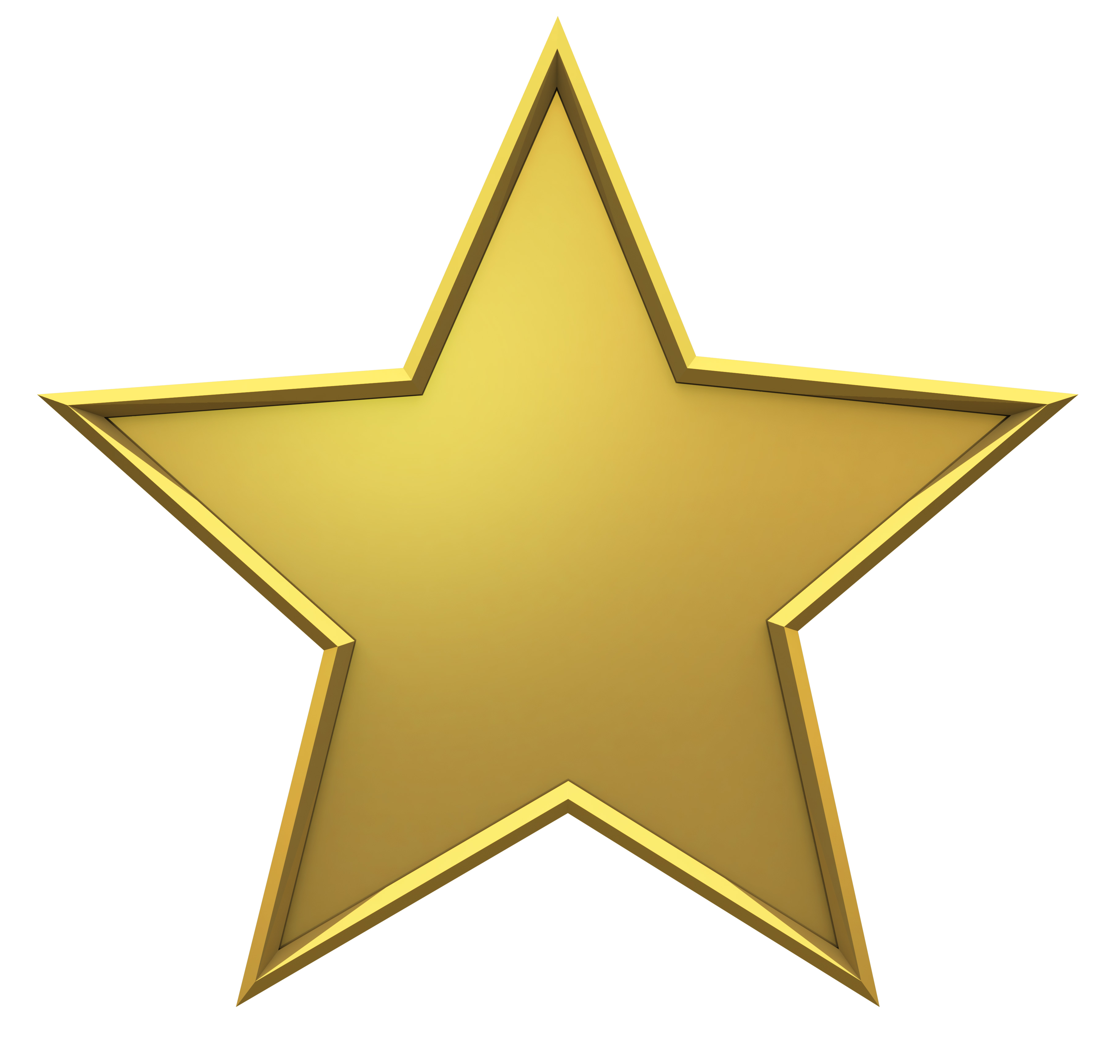 Gold outline star award clipart png