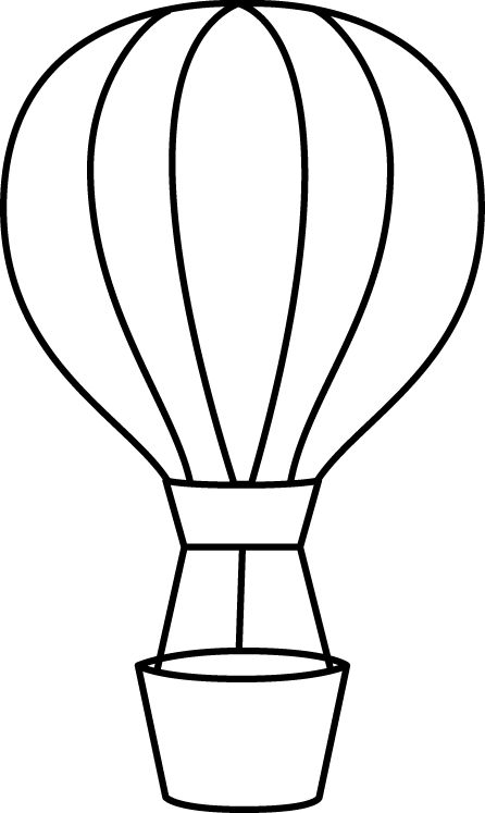 Hot air balloon clipart black and white free