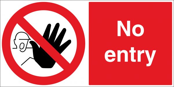 No entry Banner Ref PB2L - Archer Safety Signs