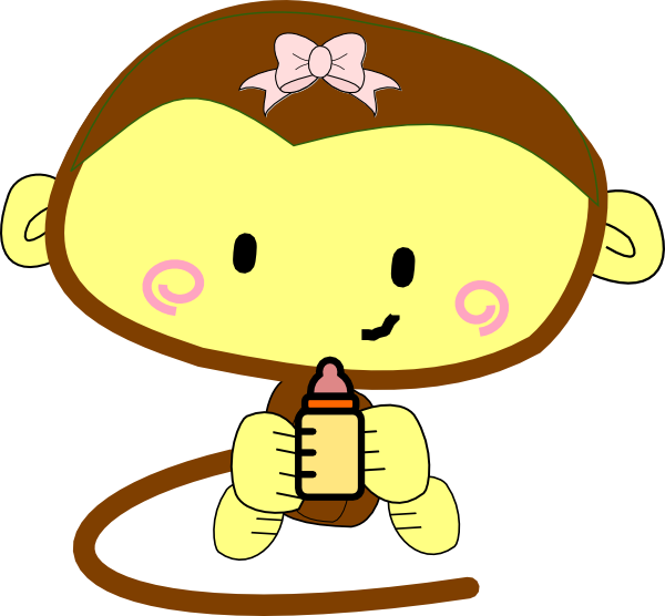 Girl Monkey Cartoon Clipart