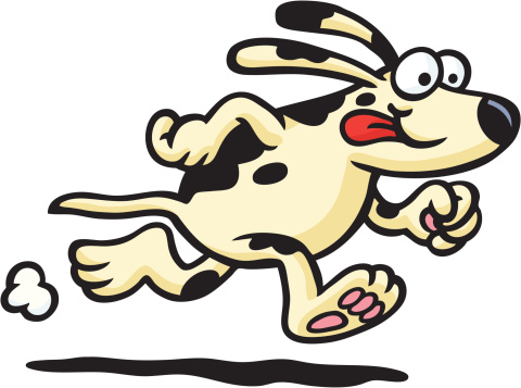 Running Dog Cartoon Clip Art, Vector Images & Illustrations