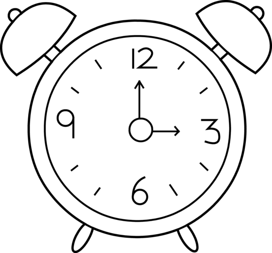 Clocks clipart black and white