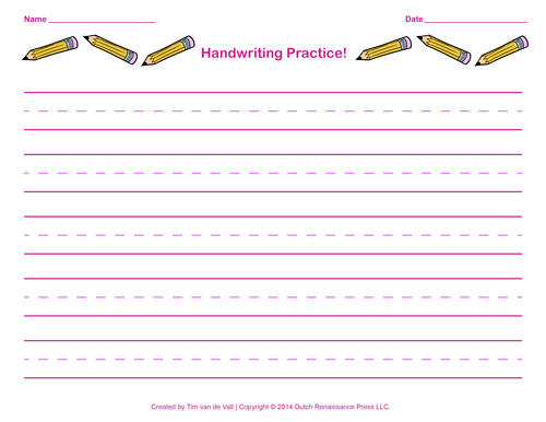 Free Handwriting Practice Paper for Kids | Blank PDF Templates