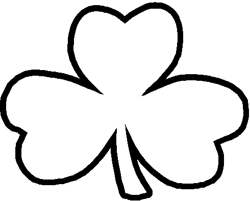 Four leaf clover clipart black and white