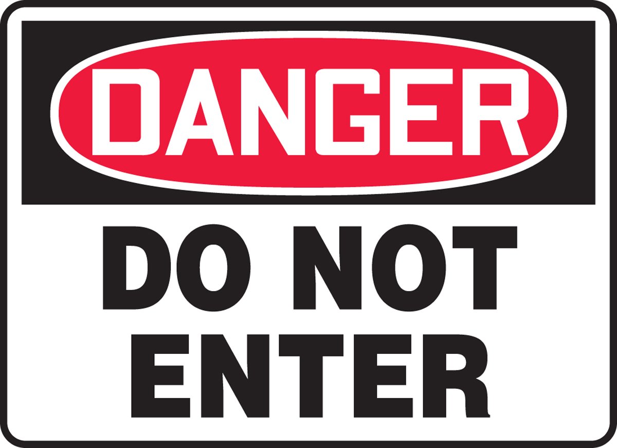Danger Do Not Enter Sign - photogram