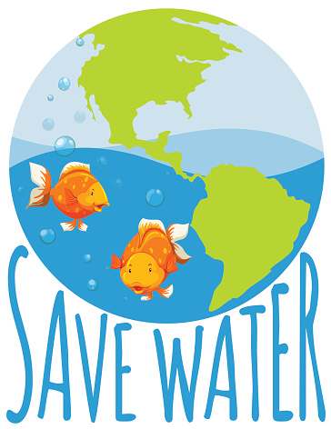 Clip Art Of A Save Water Clip Art, Vector Images & Illustrations ...