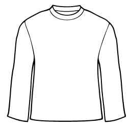 Long sleeve t shirt outline clipart