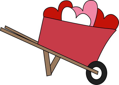 Wheelbarrow of Hearts Clip Art - Wheelbarrow of Hearts Image