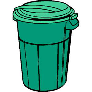 Green garbage can clipart