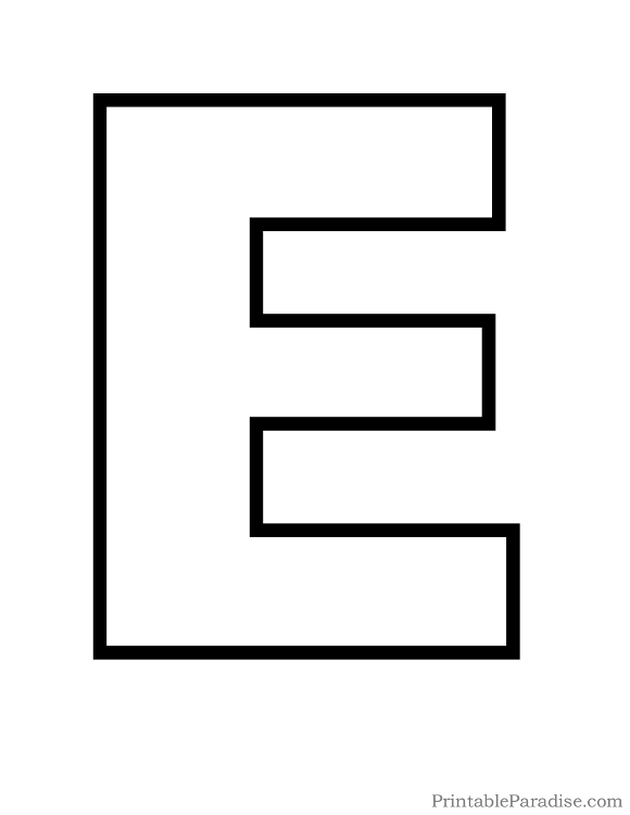 Printable Letter E Outline - Print Bubble Letter E