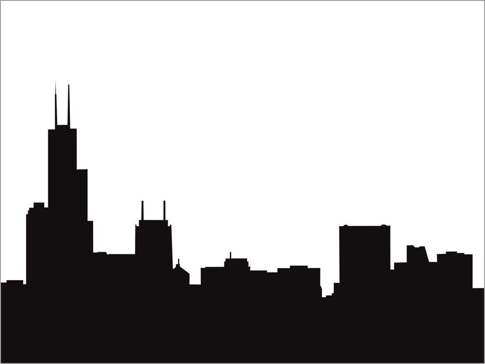 Chicago skyline silhouette clip art