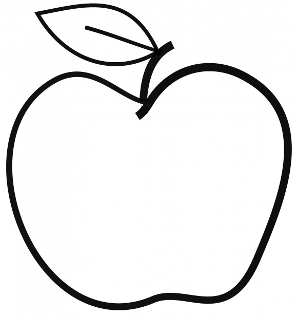 Apple Black And White Clipart