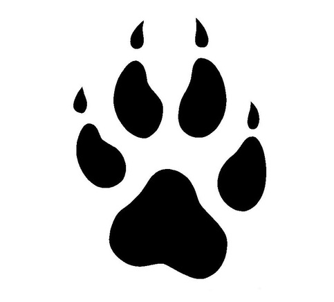 Free clipart wolf paw print