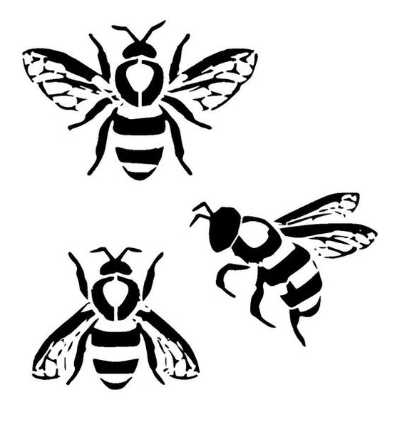 Bumble bees, Stencils and Bees
