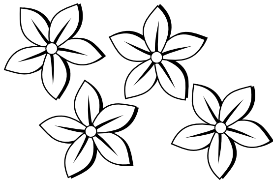 Clipart flowers and butterflies black and white