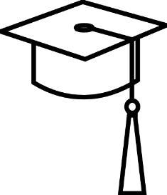 Graduation Hat Clipart Black And White