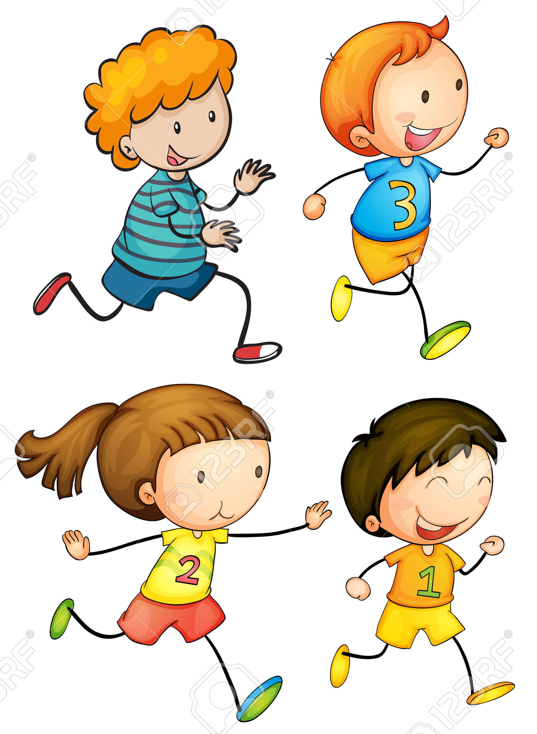 Child running clipart