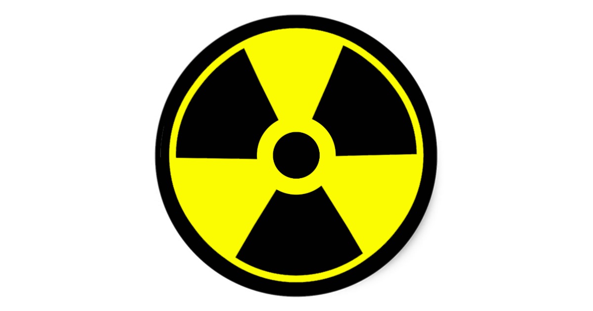 Nuclear Radiation Symbol Radioactive Symbol Classic Round Sticker ...