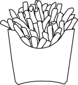 French fries clipart black and white