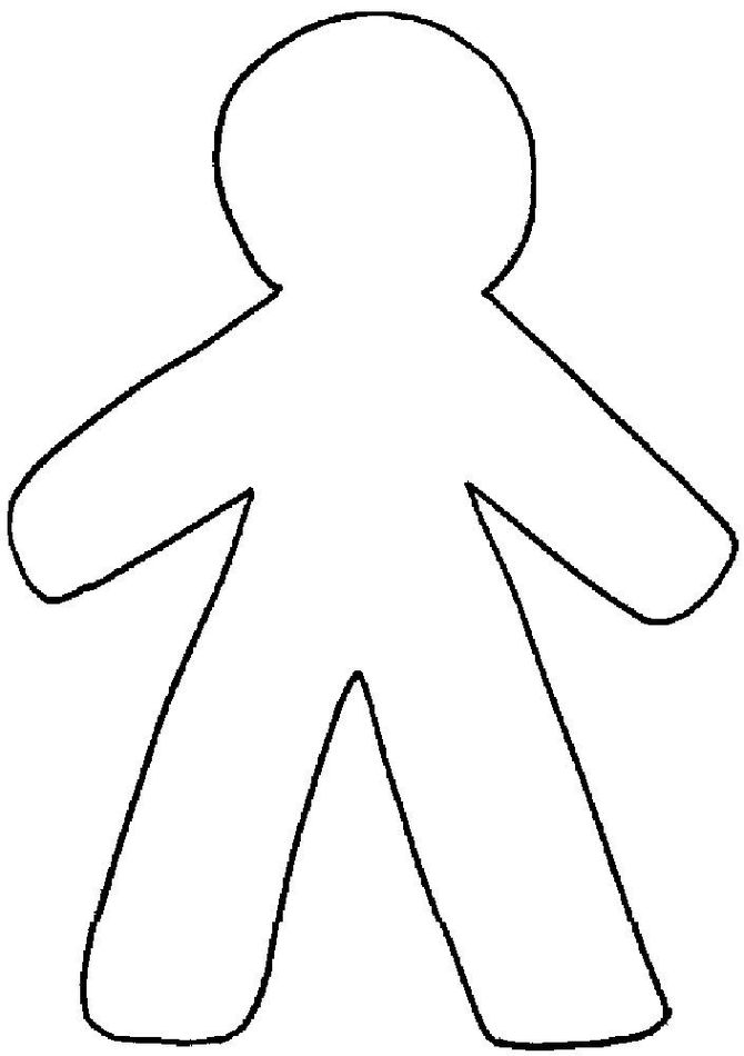 Clipart outline of a gingerbread man