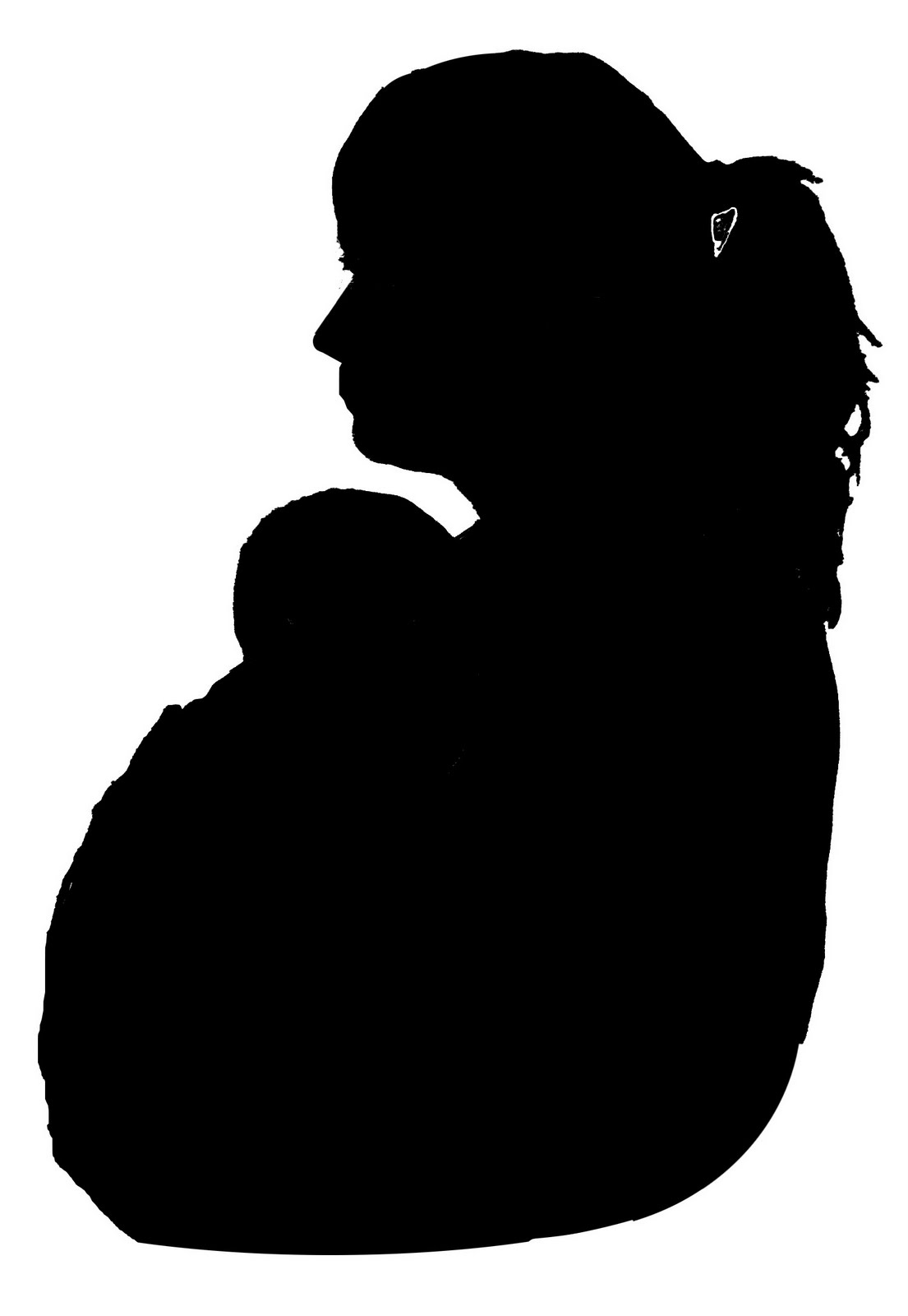 Mother holding baby silhouette clipart - ClipartFox