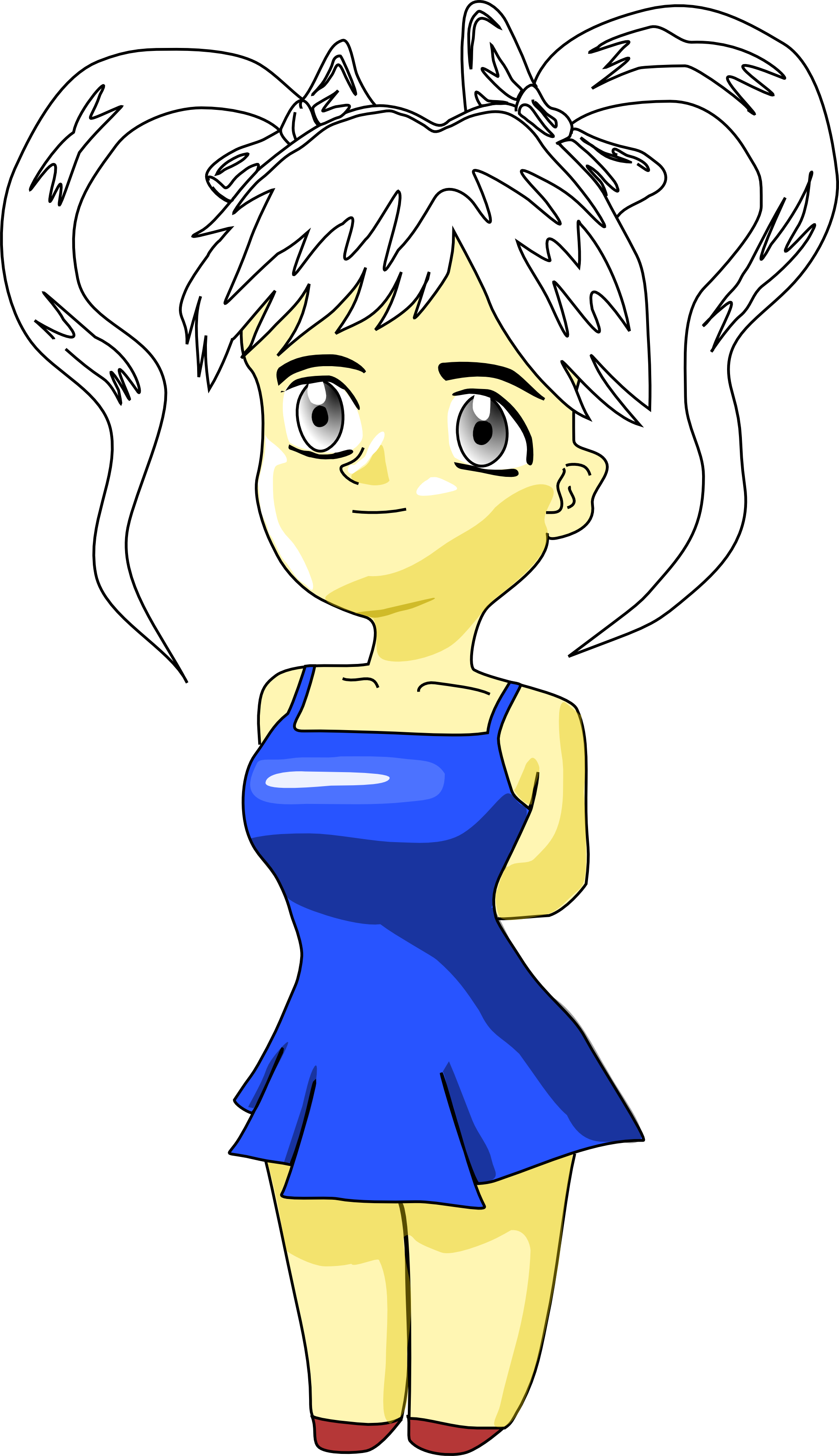 799 views Chibi Character Black White Line Art Scalable Vector Graphics SVG ...