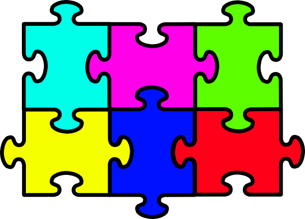 Puzzle Six Pieces Clip Art - vector clip art online ...