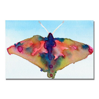 564 views Trademark Art "Fantasy Butterfly Yellow, Pink and Blue" Canvas Art ...