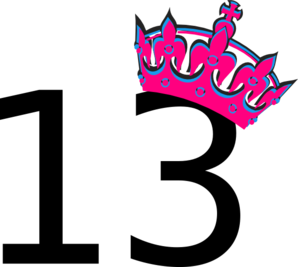 Pink Tilted Tiara And Number 13 clip art - vector clip art online ...