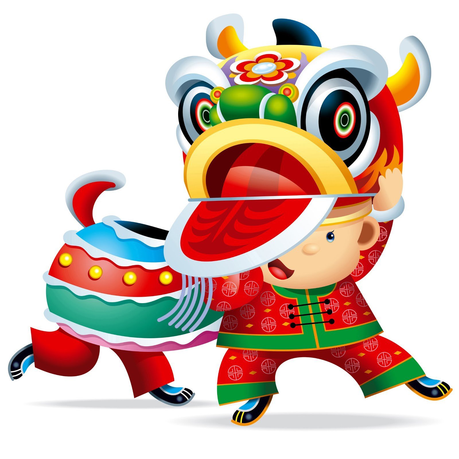 Chinese dragon parade clipart