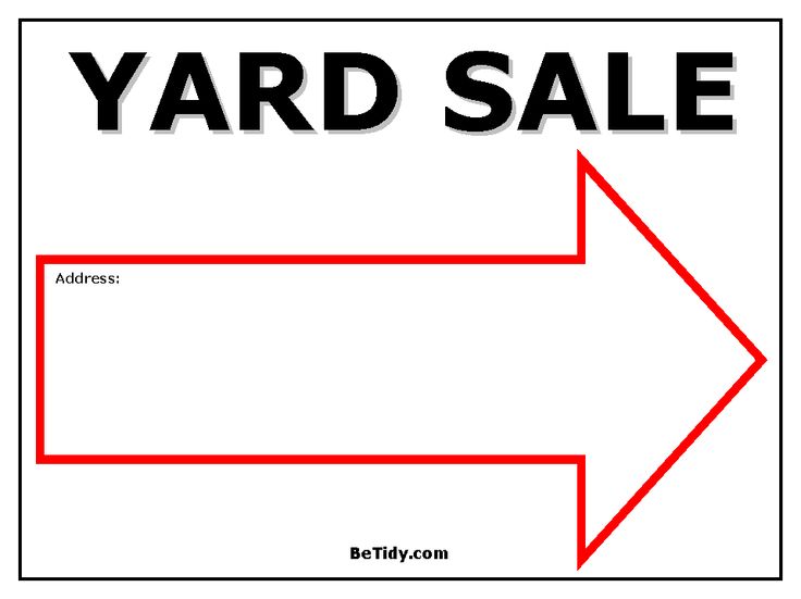 Garage Sale Signs | Yard Sale ...