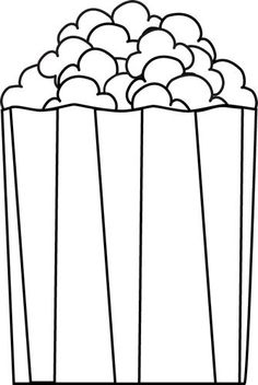 Popcorn black and white clipart
