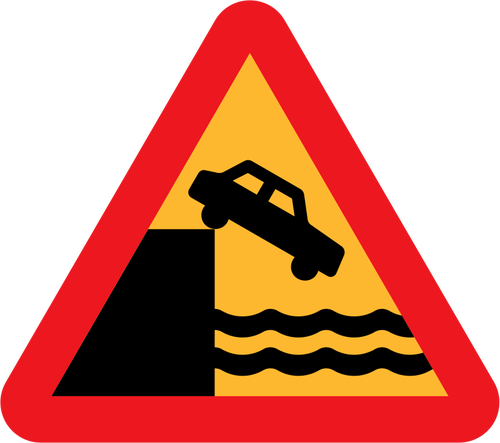 Don't drive over a cliff warning traffic sign vector image ...