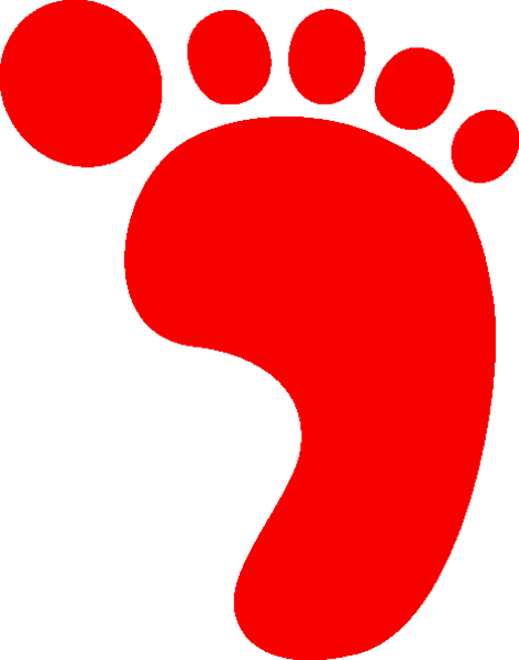 R Foot Print Red A | Free Images - vector clip art ...