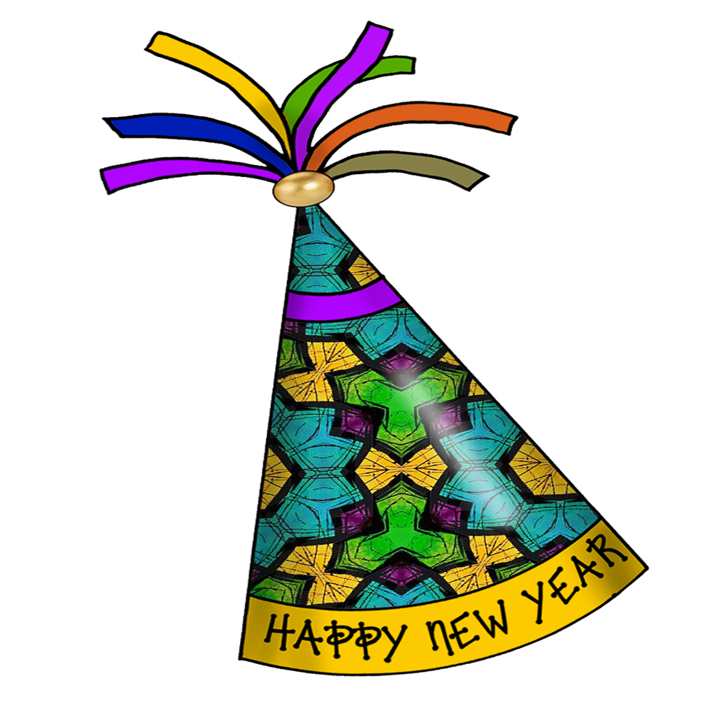 New year clipart party hats and horns