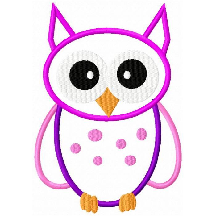 Cute Owl Type 4 Applique Design