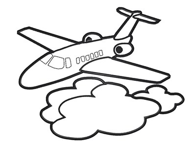 Airplane Outline Color Clipart